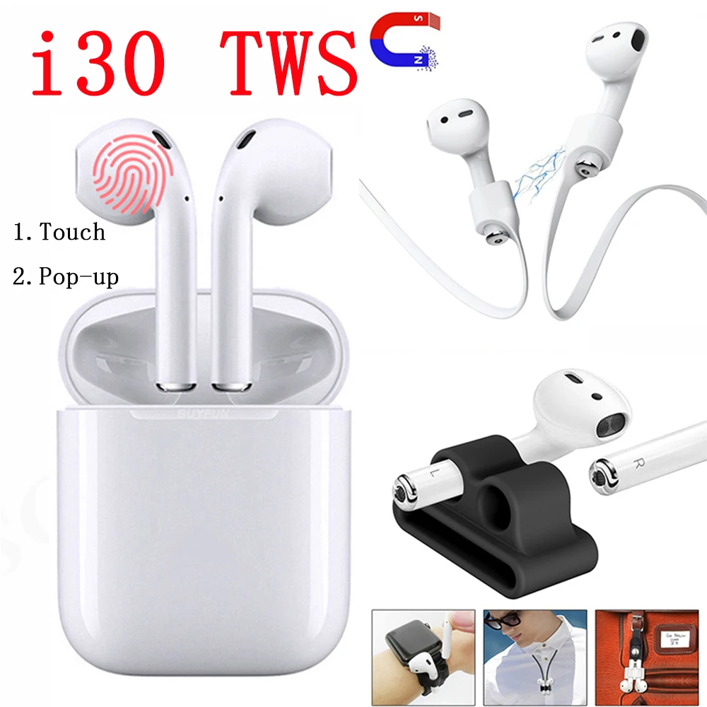 

Wireless Bluetooth Earphone Touch Earbuds Pop-up I30 TWS Earphone 3D Sound PK i10 i12 i13 i18 i20 i30 i60 tws lk-te9 w1 chip 1:1