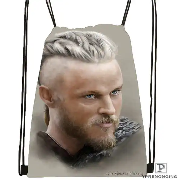 Пользовательский winnick-vikings-сезонная походная сумка на шнурке милый рюкзак для детей(черная спинка) 31x40 см#20180611-02-93 - Цвет: Drawstring Backpack