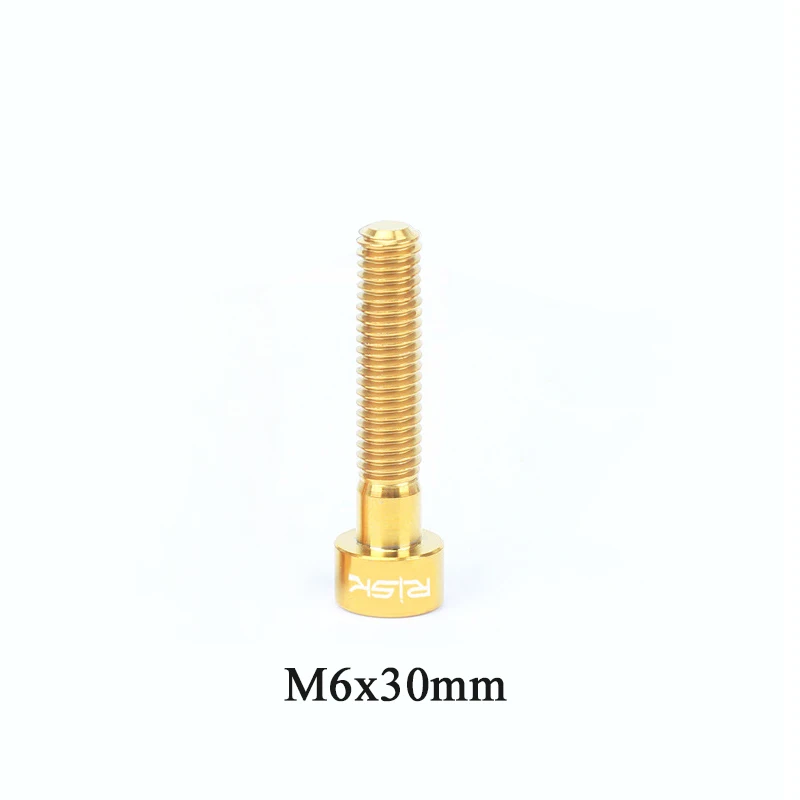 M6x30 Golden Риск 1 шт. M6x30/35/40/50 мм Титан Ti велосипедная рулевая колонка Кепки болты для горного велосипеда Сверхлегкий гарнитура стволовых болт, 3 цвета - Цвет: M6x30 Golden