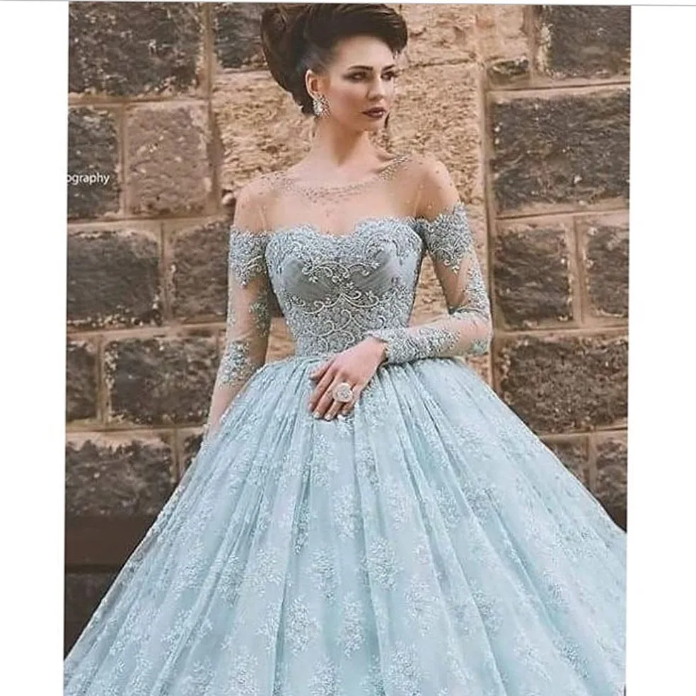 Light Blue Gown For Black Tie Wedding