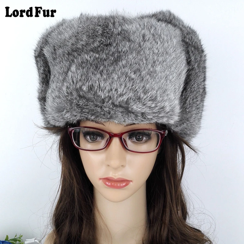 TopFurMall) женские оптовые кроличьи меховые бомберы теплые зимние шапки женские шапки из натурального меха модные защитные головные уборы LF4056