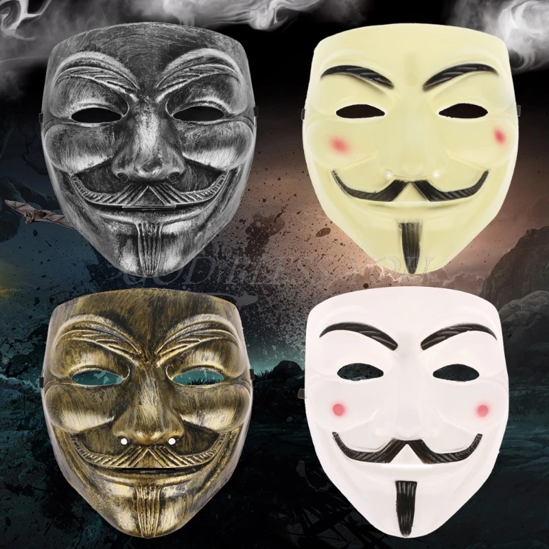 Фильм V тема стиль маска Anonymous Guy Fawkes лицо маски для Хэллоуина Косплей