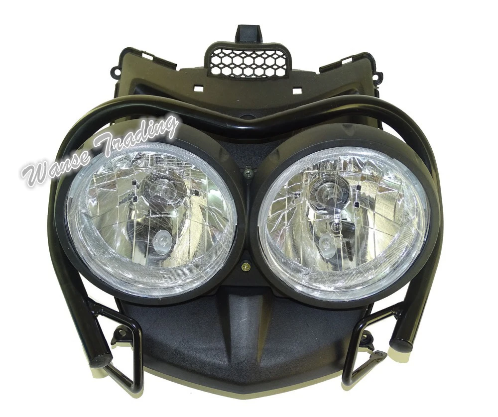Waase передний баг глаз двойной головной светильник лампа головной светильник налобный фонарь+ Защитный протектор Набор прозрачный для 2009- YAMAHA Zuma BWS 125 YW125