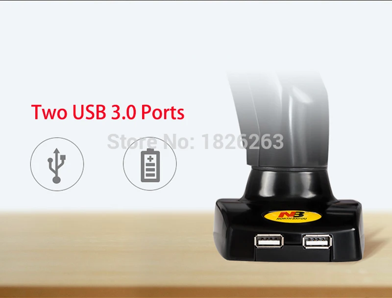 NB F80 U настольная газовая пружина 17-2" ЖК-светодиодный держатель для монитора с двумя USB 3,0 Full Motion display Stand Loading 2-6.5kgs