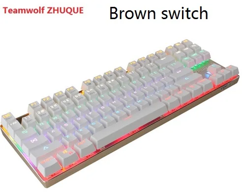 Проводная игровая механическая клавиатура TEAMWOLF ZHUQUE 87/104 с защитой от фиктивных