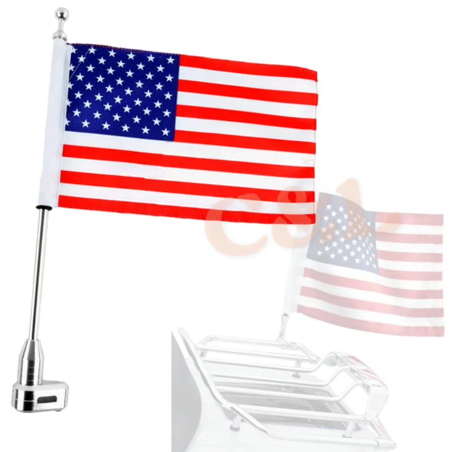 Vertical Flagpole American Flag For 2001-2011Honda GoldWing GL1800 Luggage Rack
