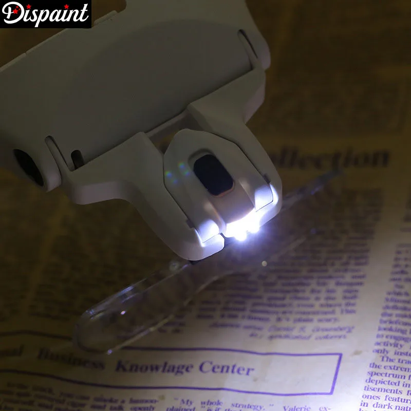 Beste Dispaint Diamant Schilderij Borduurwerk 1.0X 1.5X 2.0X 2.5X 3.5X Verstelbare 5 Lens Loep LED Light Hoofdband Vergrootglas Glas Lamp