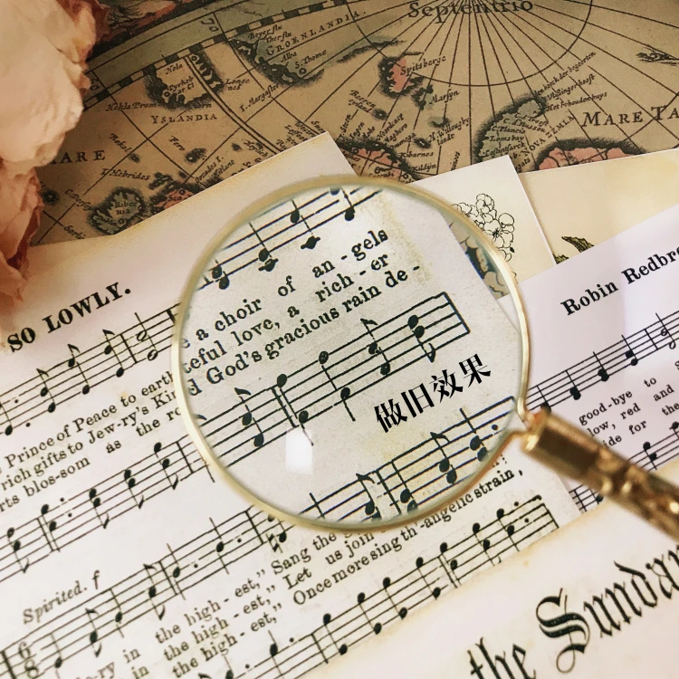 12Pcs Vintage Music Score Material Background Paper Junk Journal Diary Planner Scrapbooking Decorative DIY Craft Paper Photo