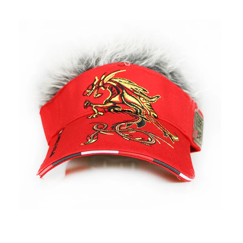 golf cap Dragon Fake Hair men Hat wig/hair UV Sun Hat baseball cap