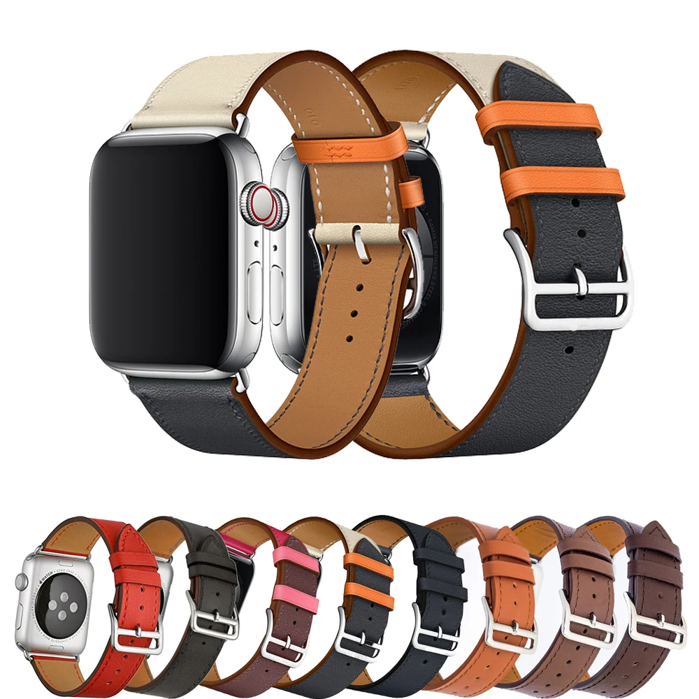 

Leather strap for apple watch band 4 42mm 38mm correa watchband for apple iwatch bracelet 44mm 40mm 3/2/1 wrist belt accessories