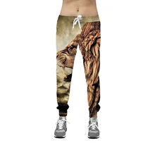 Забавные повседневные шаровары с 3D принтом Льва Мужские и женские свободные повседневные брюки для пары мужские брюки карго хип-хоп шаровары мужские
