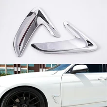 Подходит для BMW 3 серии F30 и GT 2013- Хром ABS Silver передней двери автомобиля крыло Воздушный поток Fender воздухозаборник крышка Стикеры