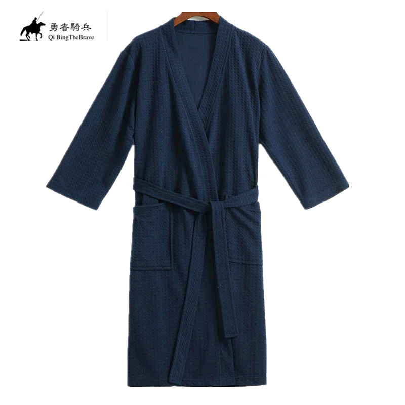 

Free shipping Mens Sexy Kimono Bath Robe Men Waffle pijama Male Nightwear Sleep Lounge home clothes peignoir home 010402