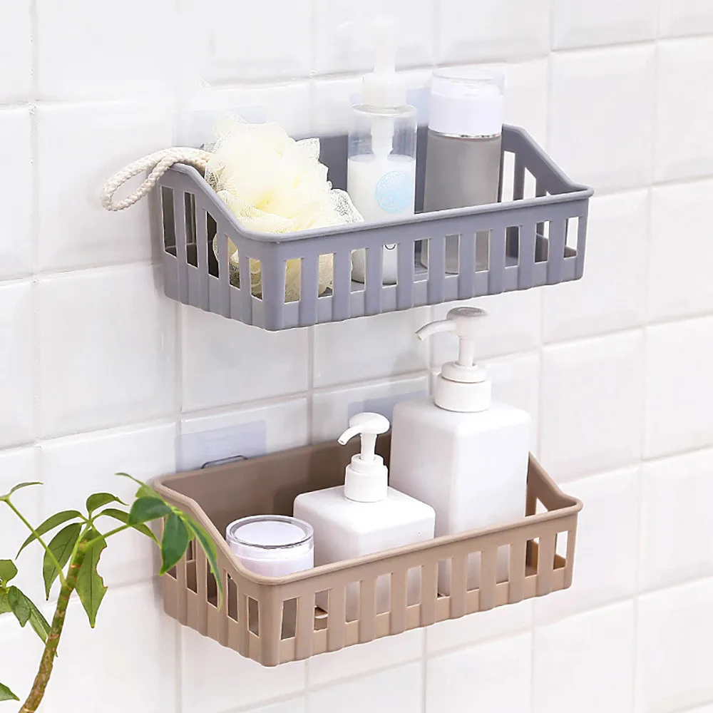 Buy Bathroom shampoo cosmetic storage rack Plastic Suction Cup Bathroom Kitchen