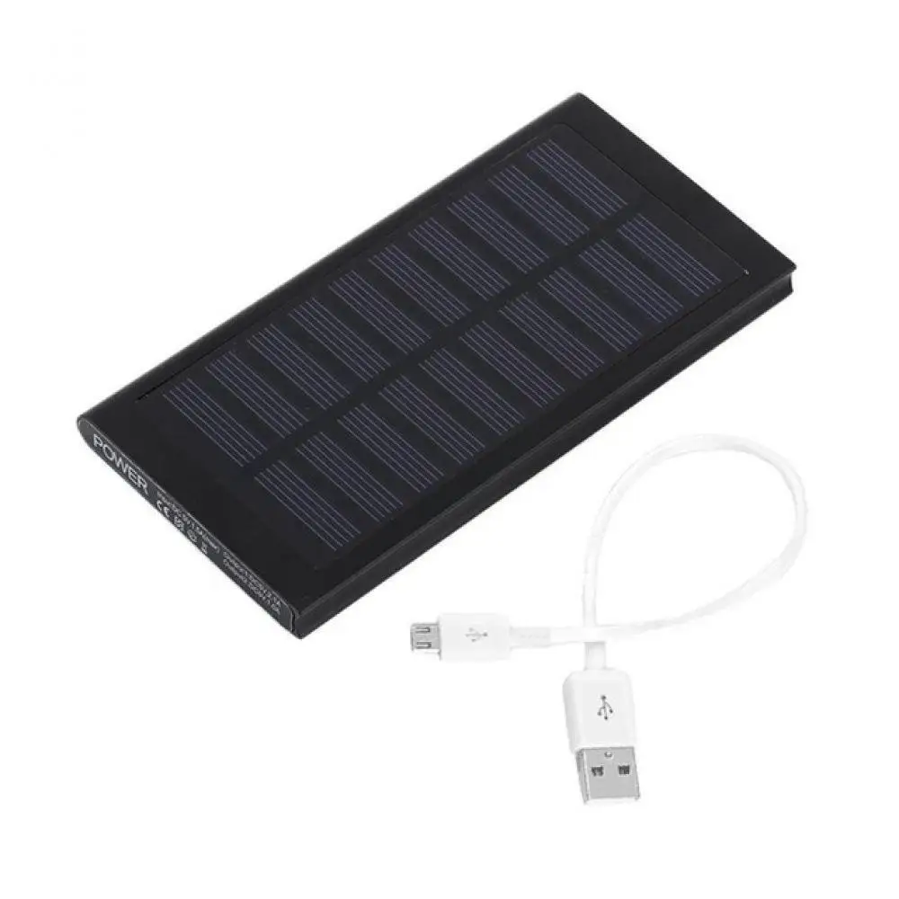 Ультра тонкий 20000mah Солнечный PowerbankDual USB LED свет внешний аккумулятор 30000 mah для iPhone X