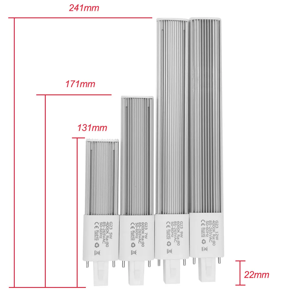 Free Shipping G23 led lamp bulb 5W 7W 9W 12W G23 led Tube Light  (11)