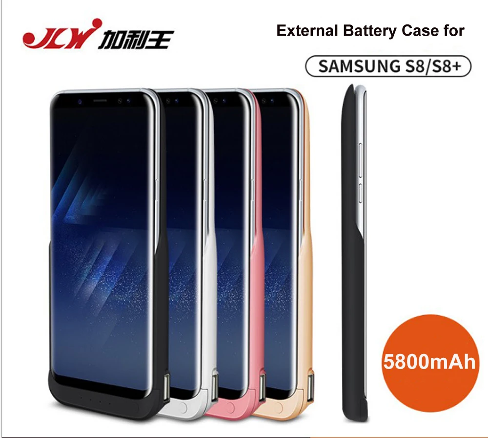

JLW 5500mAh Clip Rechargeable Power Bank Battery Charger Case for Samsung Galaxy S8/S8 Plus Backup External Battery Charger Case