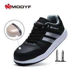 MODYF/высокая видимость; Светоотражающая Мужская безопасная обувь со стальным носком; Рабочая обувь; Строительная защитная обувь; повседневные кроссовки