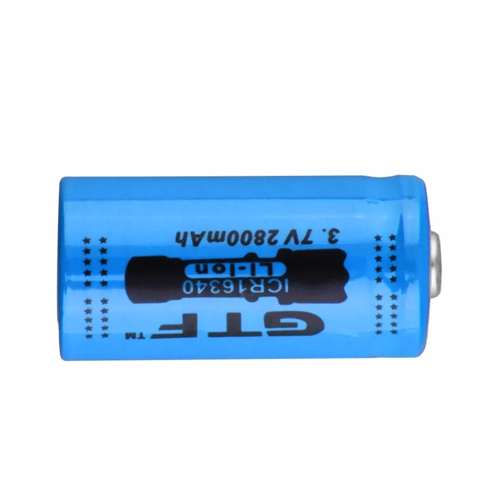 GTF 2800mAh 16340 батарея CR123A 3,7 v красная литий-ионная аккумуляторная батарея для вспышки светильник литиевые батареи