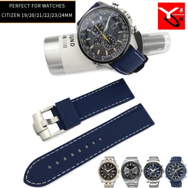 Ремешок силиконовый для часов резиновый браслет Omega Seamaster IWC Longines Seiko Citizen 19 мм 20 21 22