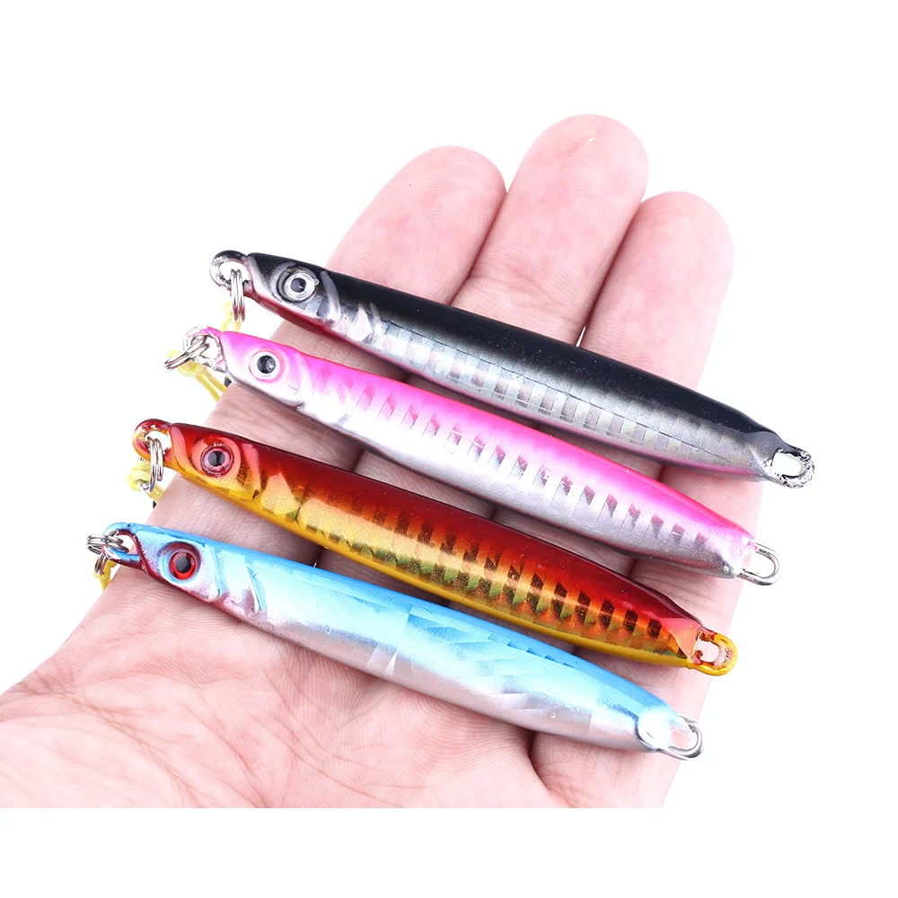HENGJIA 4pcs Metal Jig Spoon 30G 8CM Artificial Bait Jigging Super Fishing Lurein Fishing Lures