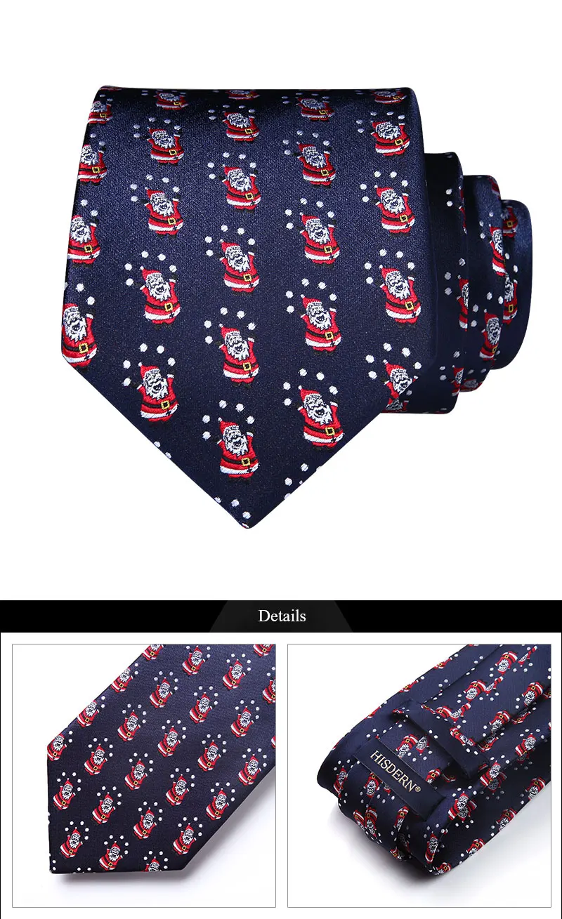 Классический Рождественский мужской галстук темно-синий тканый Шелковый Набор платков и галстуков# TG111V8S вечерние подарочные модные карманные квадратные Галстуки