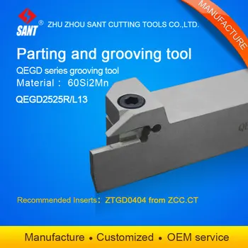

Zhuzhou Sant External Parting and grooving tools Grooving tool holder QEGD2525L13/QEGD2525R13with inserts ZTGD0404