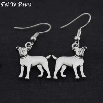 

Vintage Silver Color Rat Terrier&Feist Dog Drop Earrings Brincos Long Earrings For Women Unique Cute Indian Jewelry Jewelery