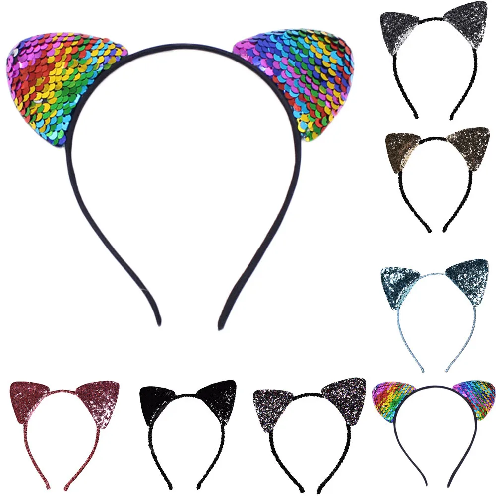

Hair Accessories For Baby Girls Infant Baby Headwear Casual Glitter Cat Ear Hair Head Photography Props Kids Headwear Headbands