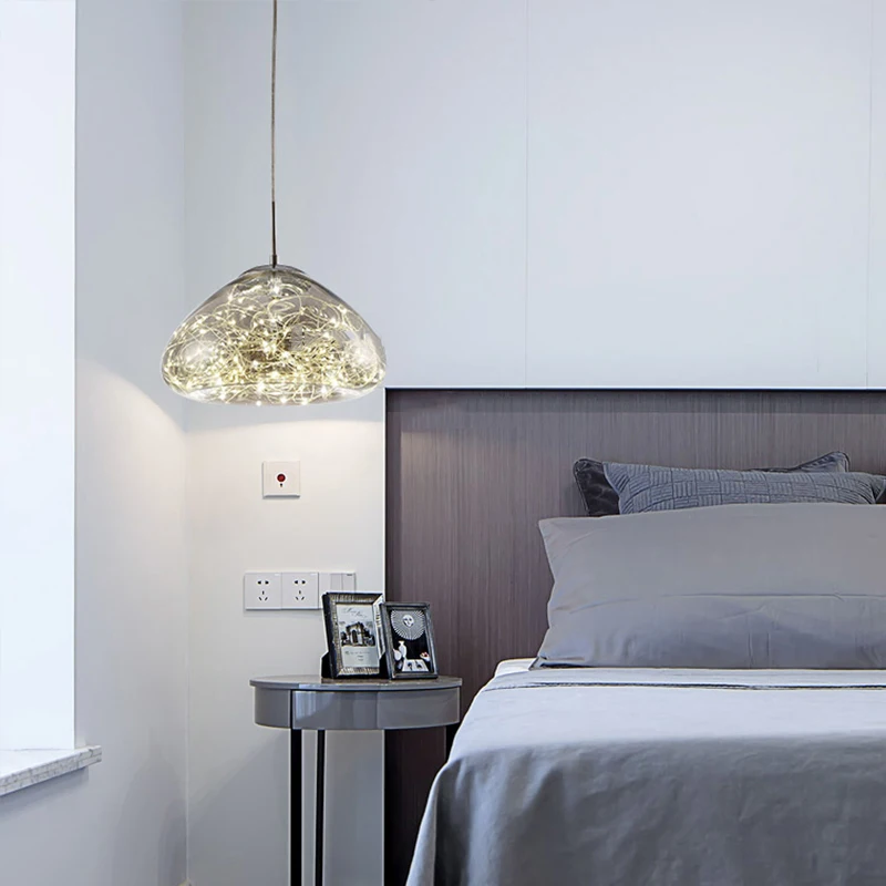 

Скандинавский подвесной светильник в стиле лофт, винтажный светильник в стиле индастриал для кухни, гостиной, одиночная Подвесная лампа с кристаллами, художественный Декор