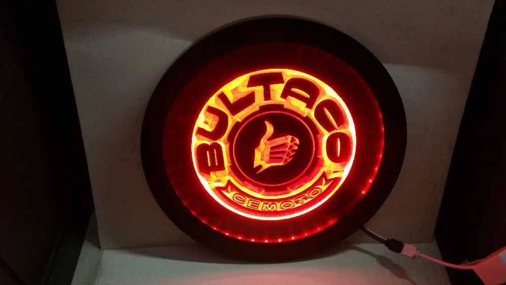 

Bultaco Motorcycle RGB led Multi Color the wireless control beer bar pub club neon light sign Special gift