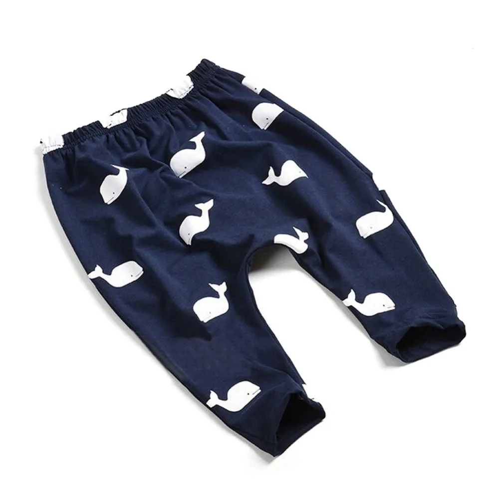 Fashion Baby Boys Pants Children Cartoon Whale Pants Infant Casual