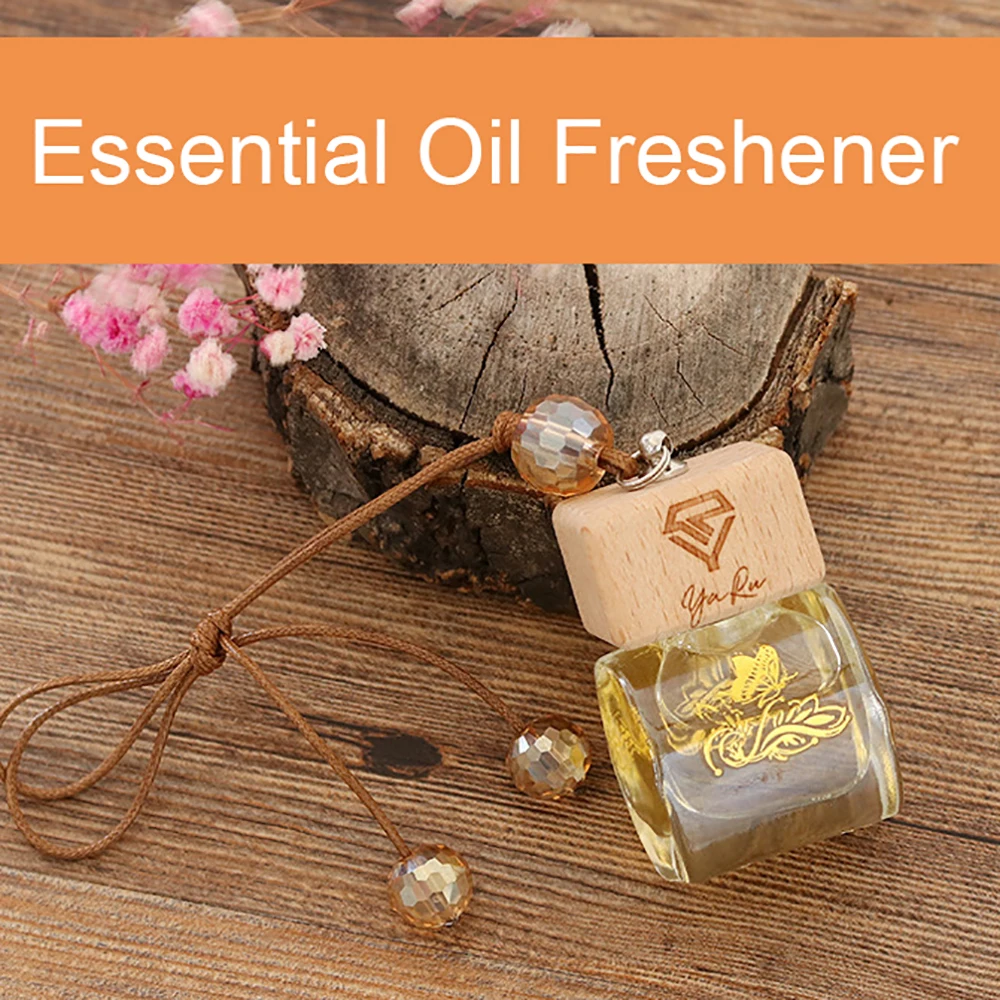 سيارة المعطر رائحة الخشب الزجاج زجاجة عطر قلادة السيارات الرؤية الخلفية مرآة الزيوت العطرية العطر رائحة الناشر اكسسوارات
