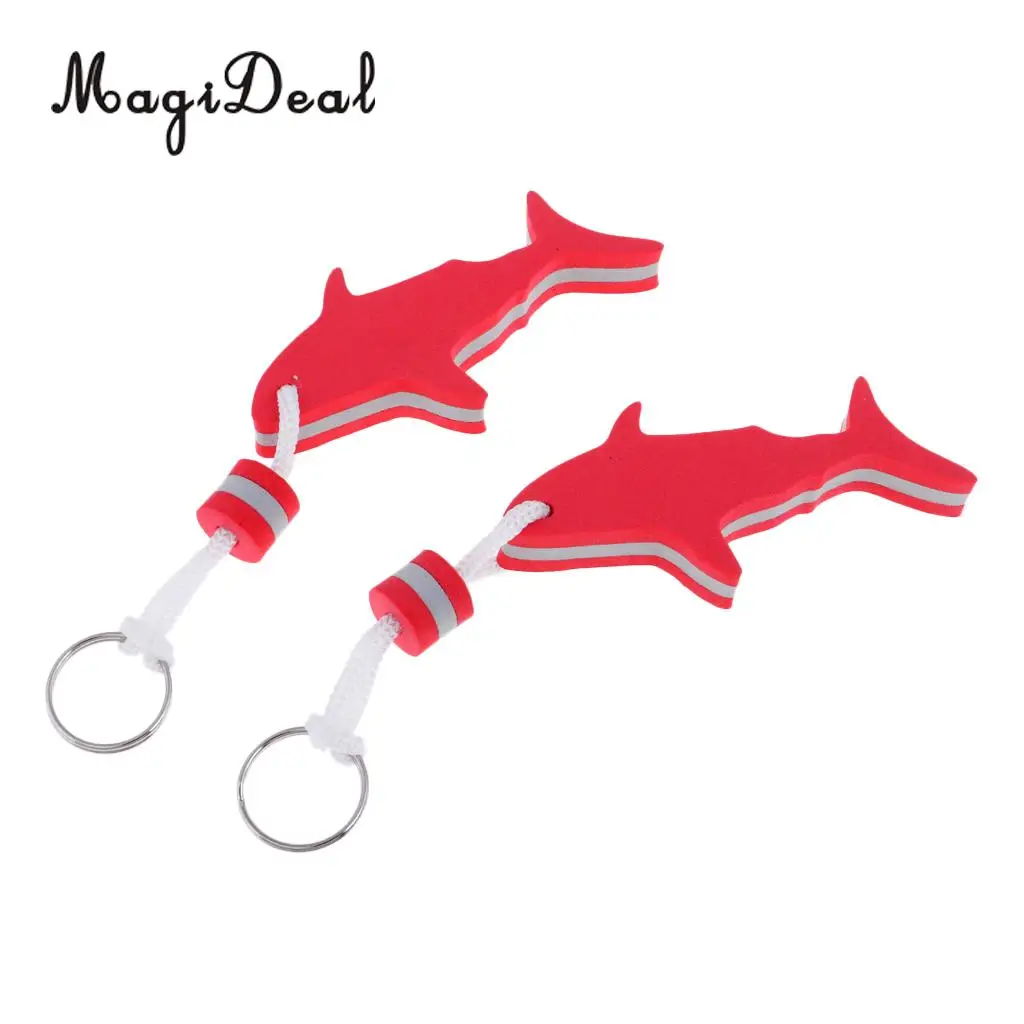 MagiDeal 2 Pieces Marine Shark Shaped EVA Floating Keychain Keyring Water Key Float for Radting Surfing Rowing Boat Accessories