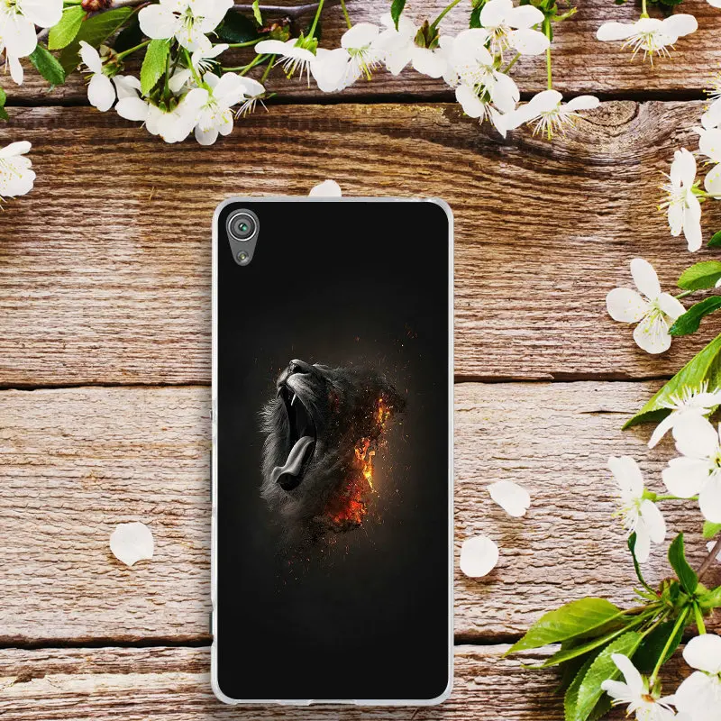 Милые животные лев тигр леопард для Sony Xperia E3 E5 T3 M2 M4 M5 XA XZ Z1 Z2 Z3 Z4 Z5 Compact Силиконовые
