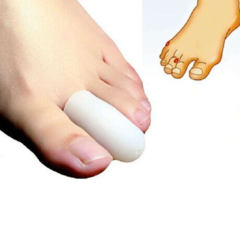 Водонепроницаемый Колпачок гелевые вросшие мозоли подушки обезболивающие мозоли многоразовые протекторы для пальцев ног - Цвет: White S