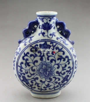 

Chinese old porcelain Blue and white flat porcelain vase