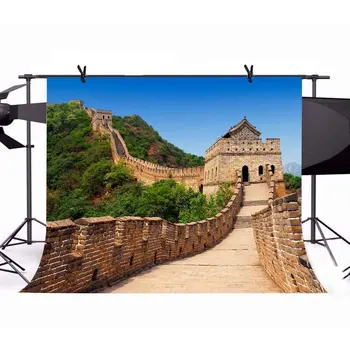

China Great wall vintage brick tree world famous architecture backdrop Vinyl cloth Computer print scenic Backgrounds
