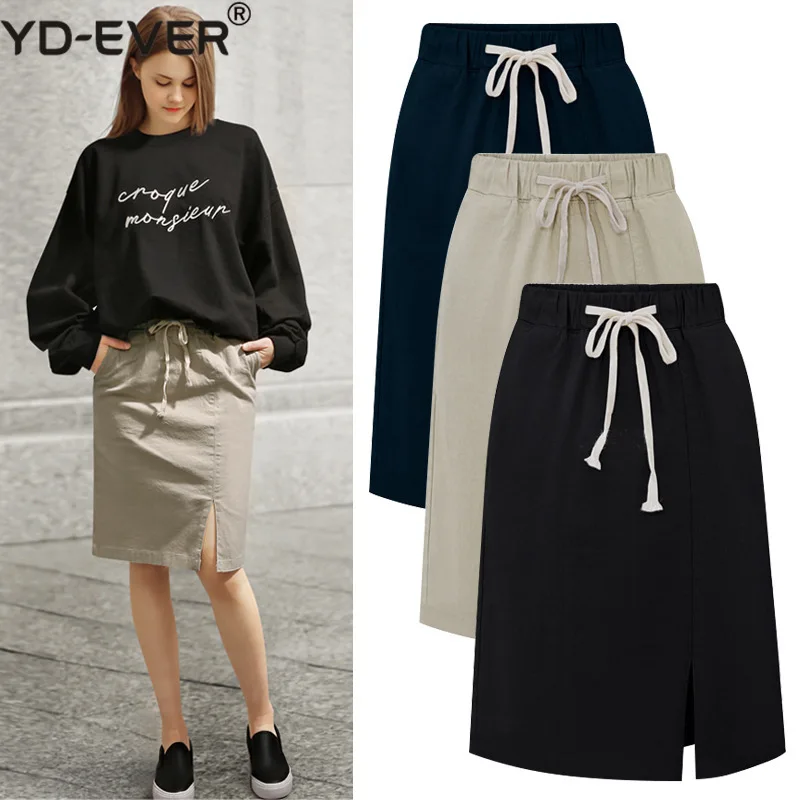 

Cotton Women Skirts Large Size 5XL 6XL Causal Skirt For Women High Waist A Line Causal Plus Size Female Skirts 2019 New