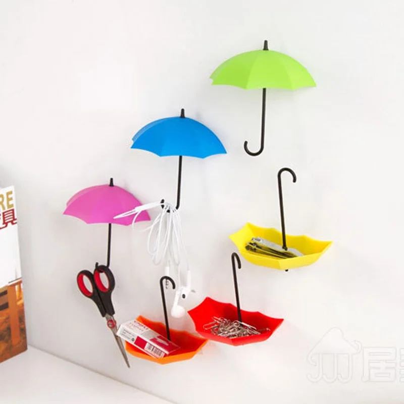 3 pcs High quality Colorful Umbrella Hooks Wall Command Hook Storage