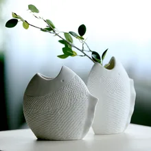 Скандинавская сушеная Цветочная ваза белая рыбка модель керамическая ваза украшения домашний декор креативный гидропонный держатель для растений настольные изделия подарок