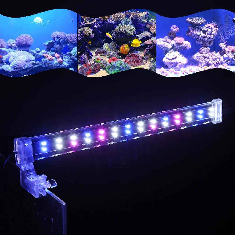 Buy Aquarium LED Lamp 18 38cm 3 Color Clamp Clip on