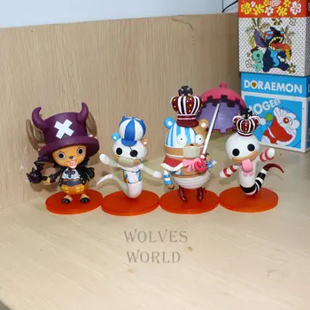 

10cm 4pcs/lot Japanese anime figure one piece Halloween Gekko Moria/Perona/Tony Tony Chopper cosplay action figure set