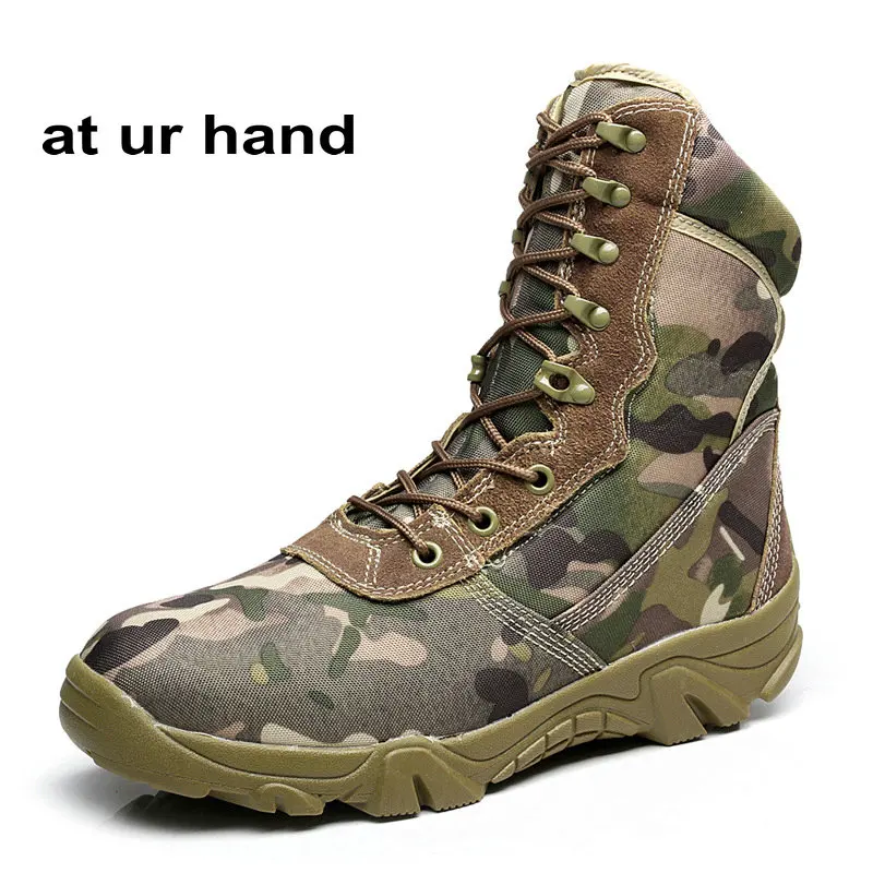 At Ur Hand Men Ankle Boots Camouflage shoes Military Tactical Combat Boots Desert Boots Botas Autumn Winter shoes size 39-45