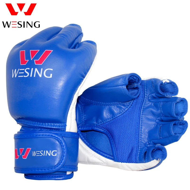 

Cheerwing Half Finger Boxing Gloves MMA UFC Sparring Grappling Fight Punch Ultimate Mitts Leather Gloves