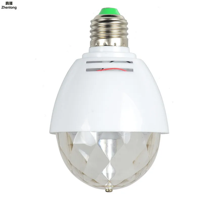 E27 B22 3W AC90 260V цветной Авто вращающийся RGB светодиодный сценический светильник