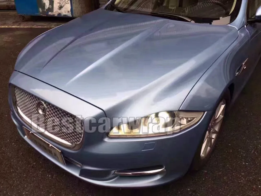 gloss metallic frosty blue car wrapping styling  (4)