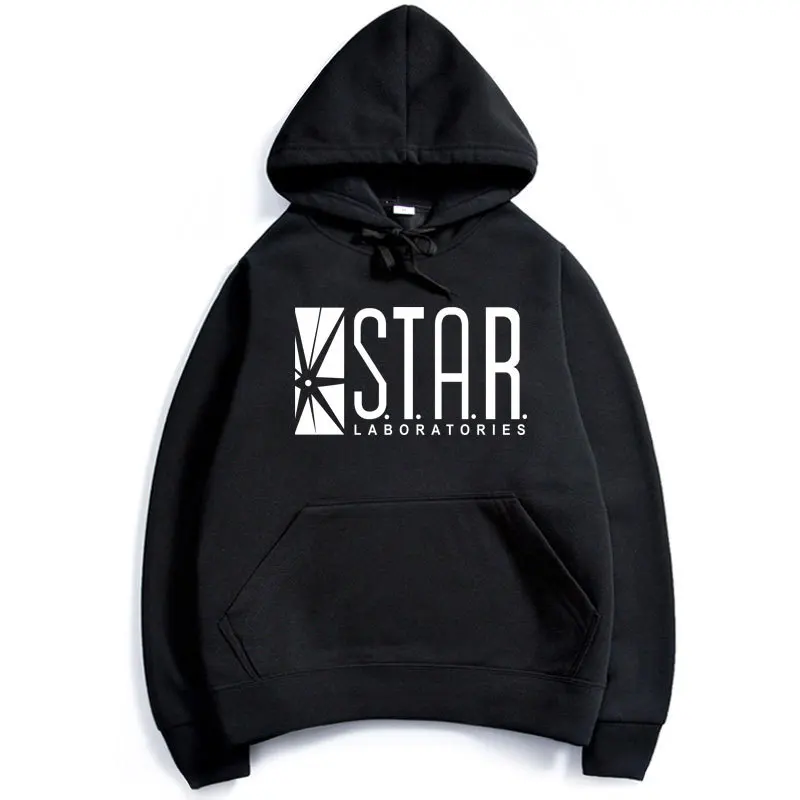 

Star Labs Sweatshirt Superman Series Hoodie Men Jumper The Flash Gotham City Comic Books Black Sweatshirt Fleece Streetwear XXL