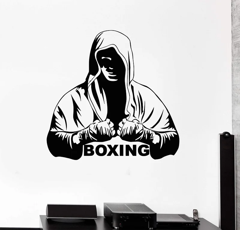 

Vinyl wall applique boxer boxing ring gloves sports sticker ring, boxing gym, competition center, living room decoration QJ19