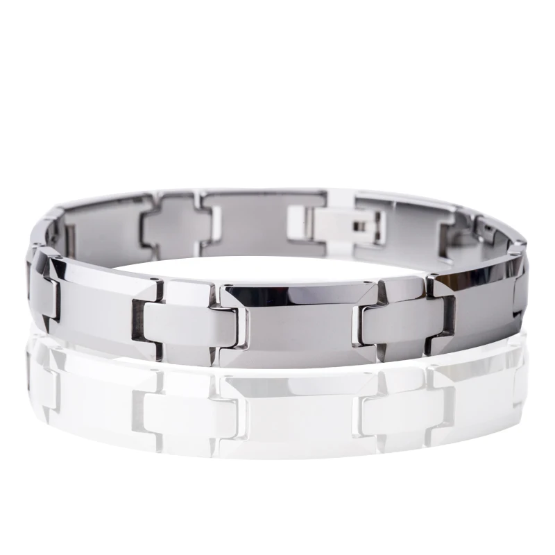 

Best Christmas Gift for Boyfriend Husband Solid Silver Female Tungsten Carbide Men Watchband Bracelet Bangle Wholesale Price W9B